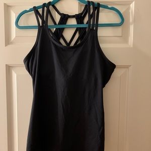 Black Athletic Tank Top with Detailed Back